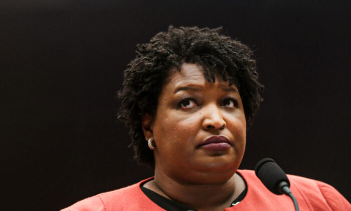 Former Democratic leader in the Georgia House of Representatives and founder and chair of Fair Fight Action Stacey Abrams testifies on Capitol Hill in Washington in a file image. (Alex Wong/Getty Images)