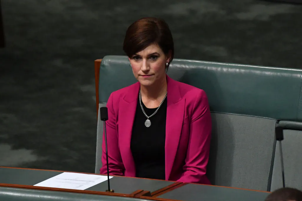 Member for Boothby Nicolle Flint looks on during Question Time in the House of Representatives at Parliament House in Canberra, Australia  on March 17, 2021. (Photo by Sam Mooy/Getty Images)