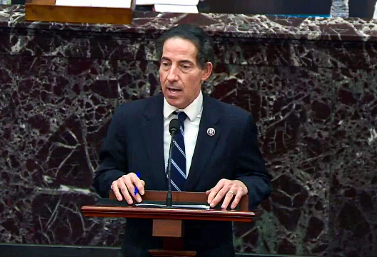 Lead House impeachment manager Rep. Jamie Raskin (D-Md.) speaks on the fifth day of former President Donald Trump's second impeachment trial at the U.S. Capitol in Washington on Feb. 13, 2021. (congress.gov via Getty Images)