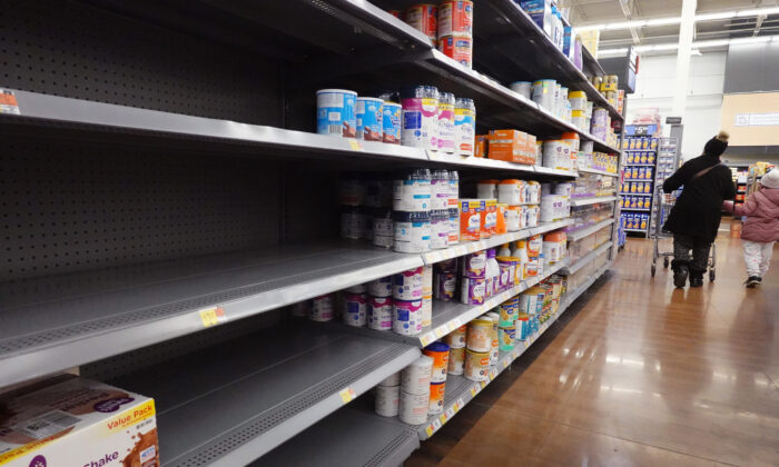 Baby formula is offered for sale at a big box store on Jan. 13, 2022 in Chicago, Illinois. Baby formula has been is short supply in many stores around the country for several months. (Scott Olson/Getty Images)