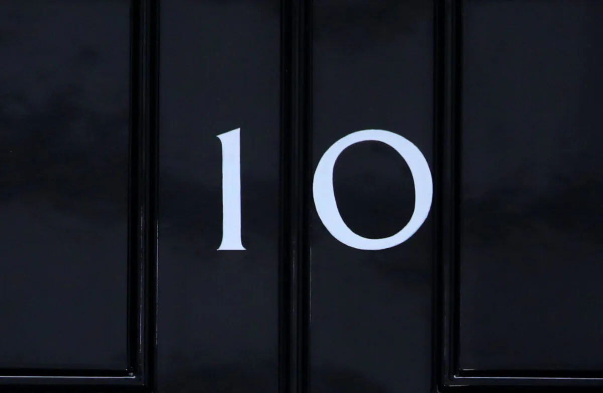 Undated file photo showing the door to 10 Downing Street in London. (Aaron Chown/PA)