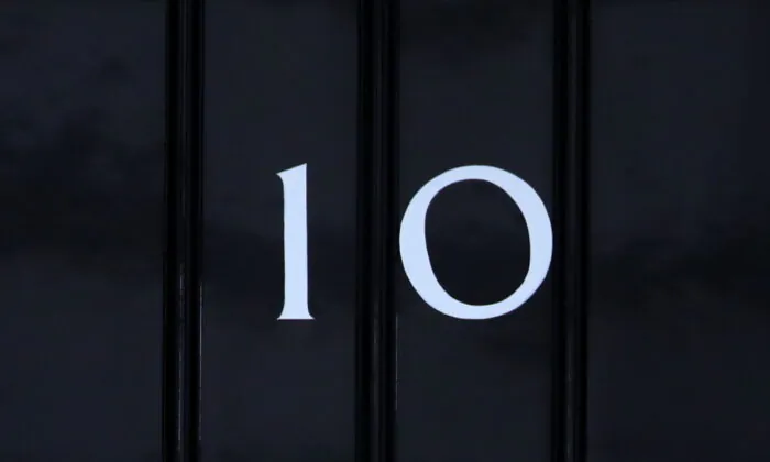 Undated file photo showing the door to 10 Downing Street in London. (Aaron Chown/PA)