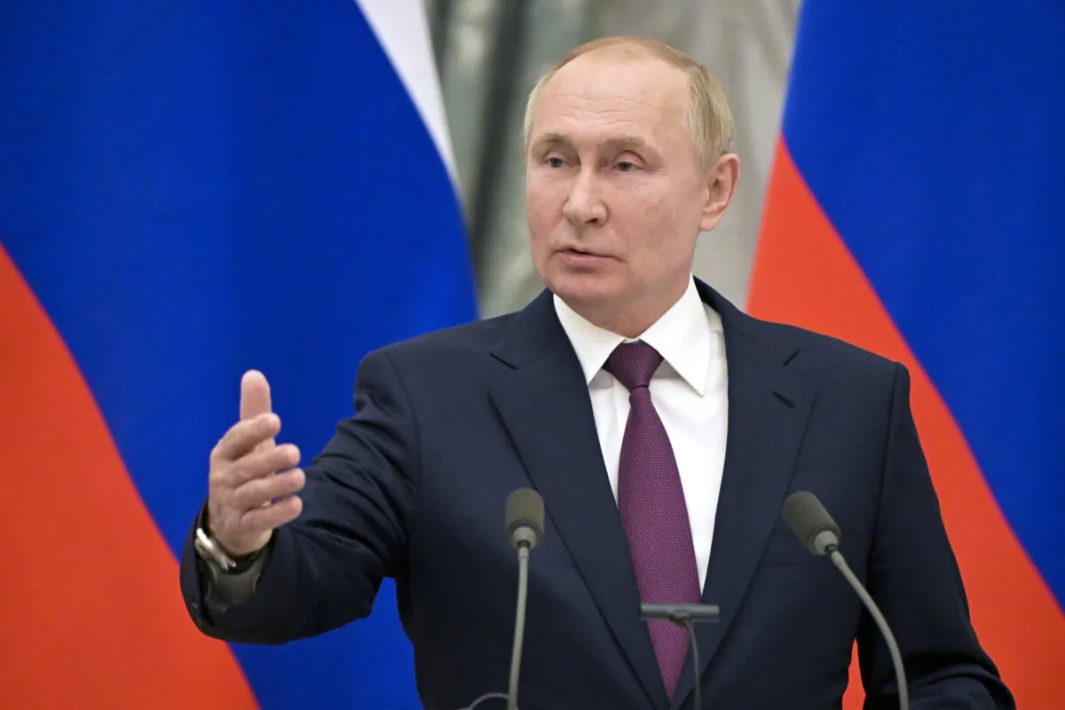 Russian President Vladimir Putin is said to be moving forces to the Ukraine border (Sergey Guneev, Sputnik, Kremlin Pool Photo via AP)