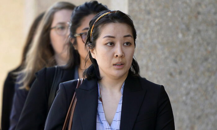 Tiffany Li arrives at the courthouse in Redwood City, Calif., on Sept. 12, 2019. (Tony Avelar/AP Photo)