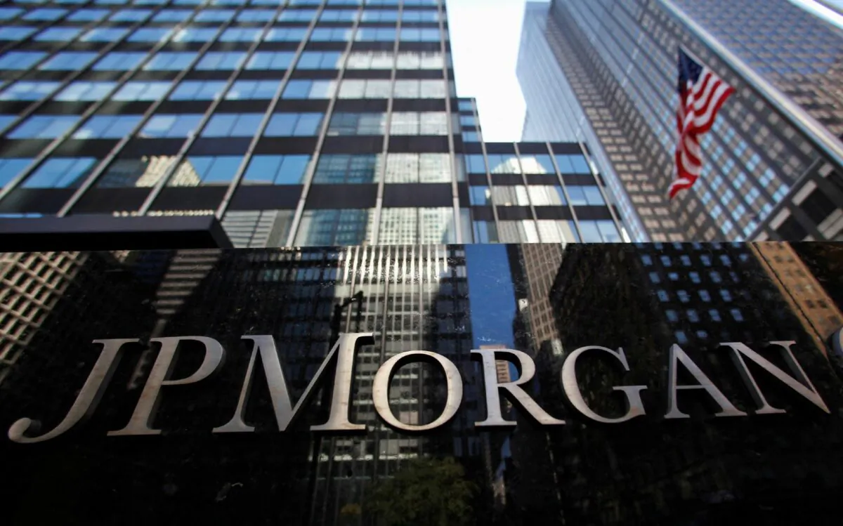 A sign outside the headquarters of JP Morgan Chase & Co. in New York on Sept. 19, 2013. (Mike Segar/Reuters)