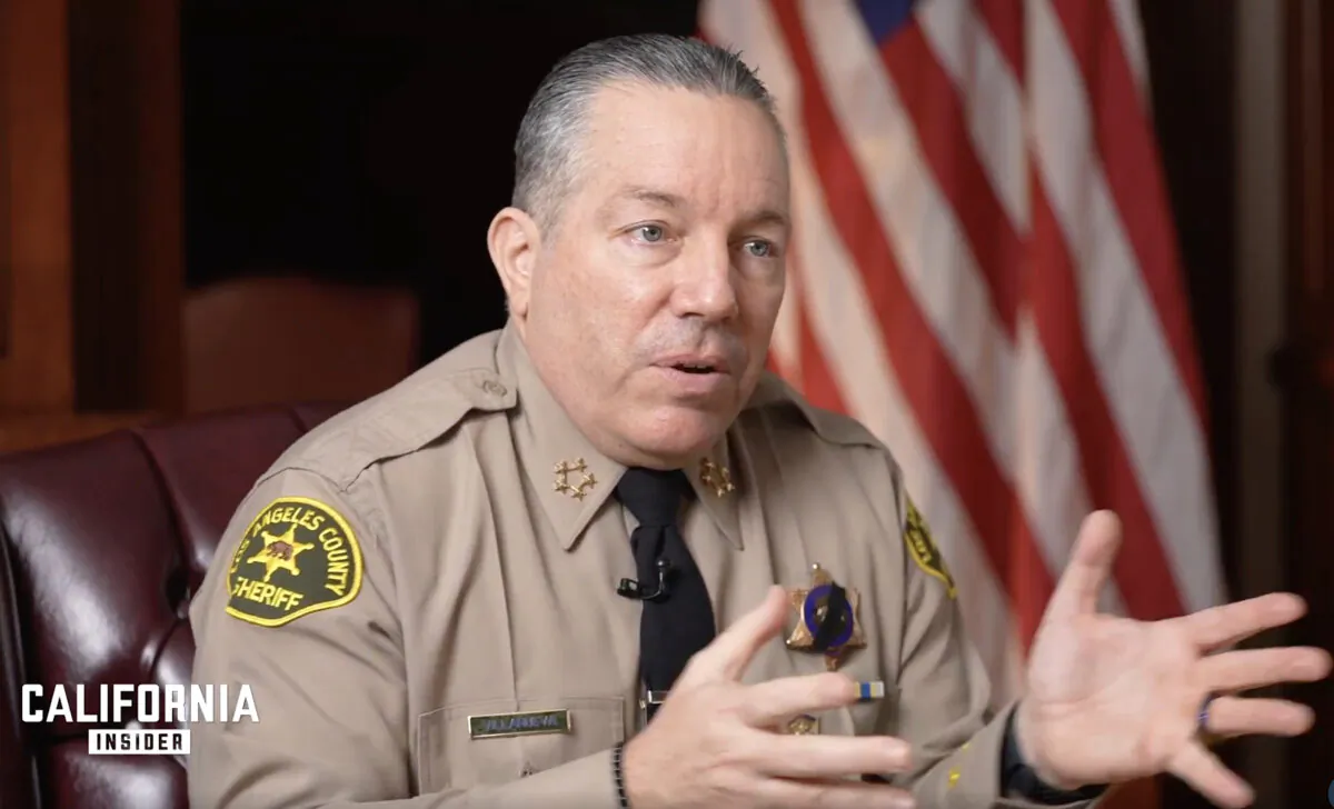 LASD Sheriff Alex Villanueva in an interview with EpochTV's California Insider program broadcast on Feb. 8, 2022. (Screenshot via The Epoch Times)