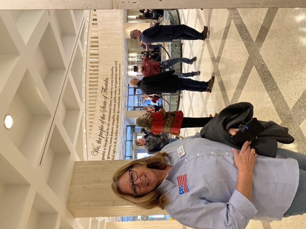 Brenda in the lobby of the Capitol Building in Tallahassee, Florida on February 8, 2022.