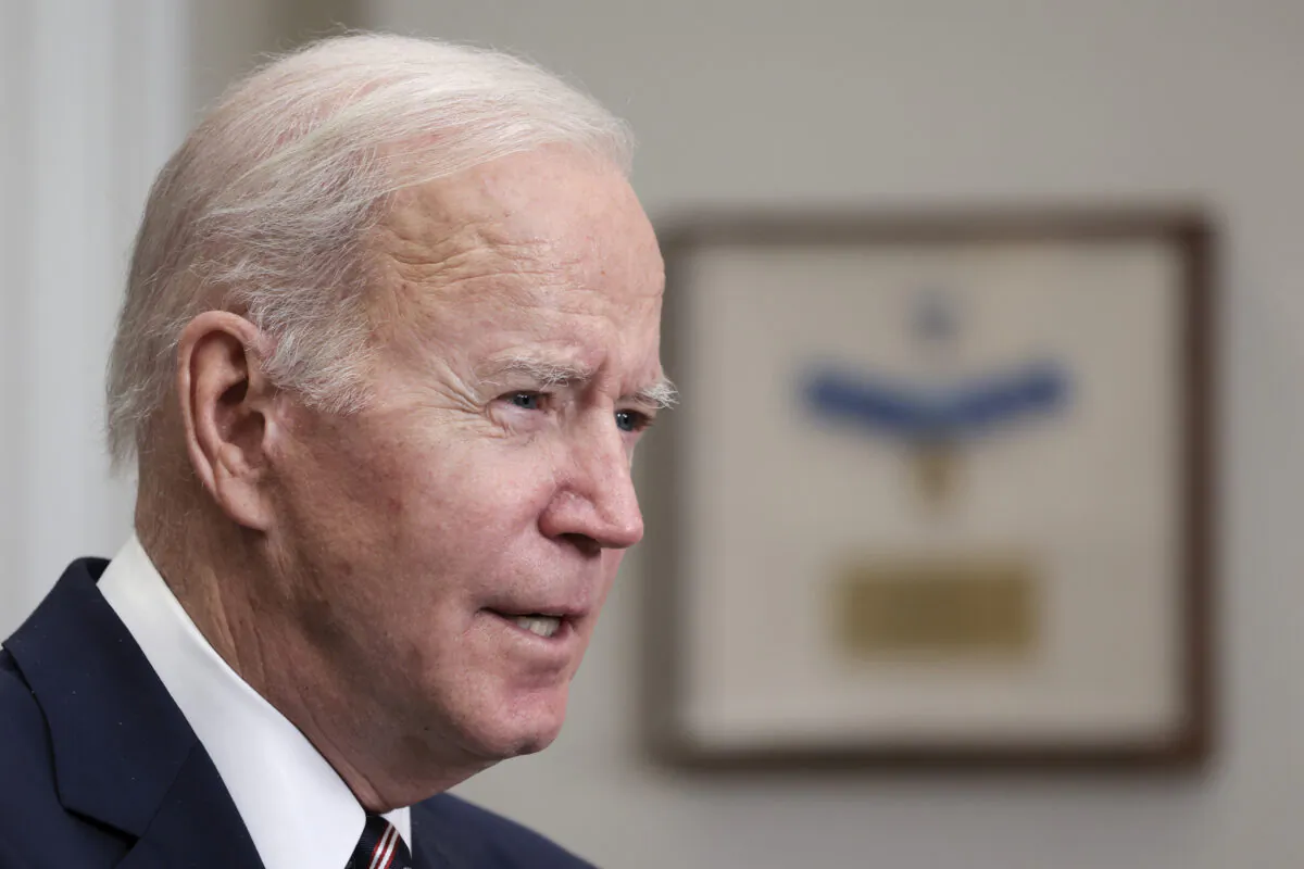 President Joe Biden speaks in Washington in a file image. (Win McNamee/Getty Images)