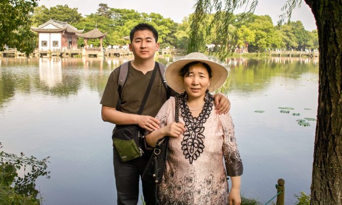 Simon Zhang and his mother Ji Yunzhi during a trip to Hangzhou city in Zhejiang Province, China, in 2012. (Courtesy of Simon Zhang)