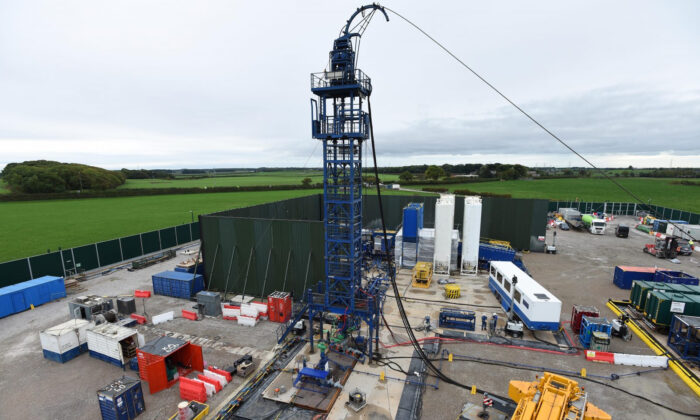 Undated handout file photo of the Cuadrilla hydraulic fracturing site at Preston New Road shale gas exploration site in Lancashire, United Kingdom. (Cuadrilla/PA)