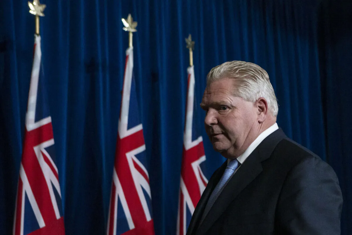 Ontario Premier Doug Ford attends a news conference at the Queens Park in Toronto on Feb. 11, 2022. (The Canadian Press/Chris Young)
