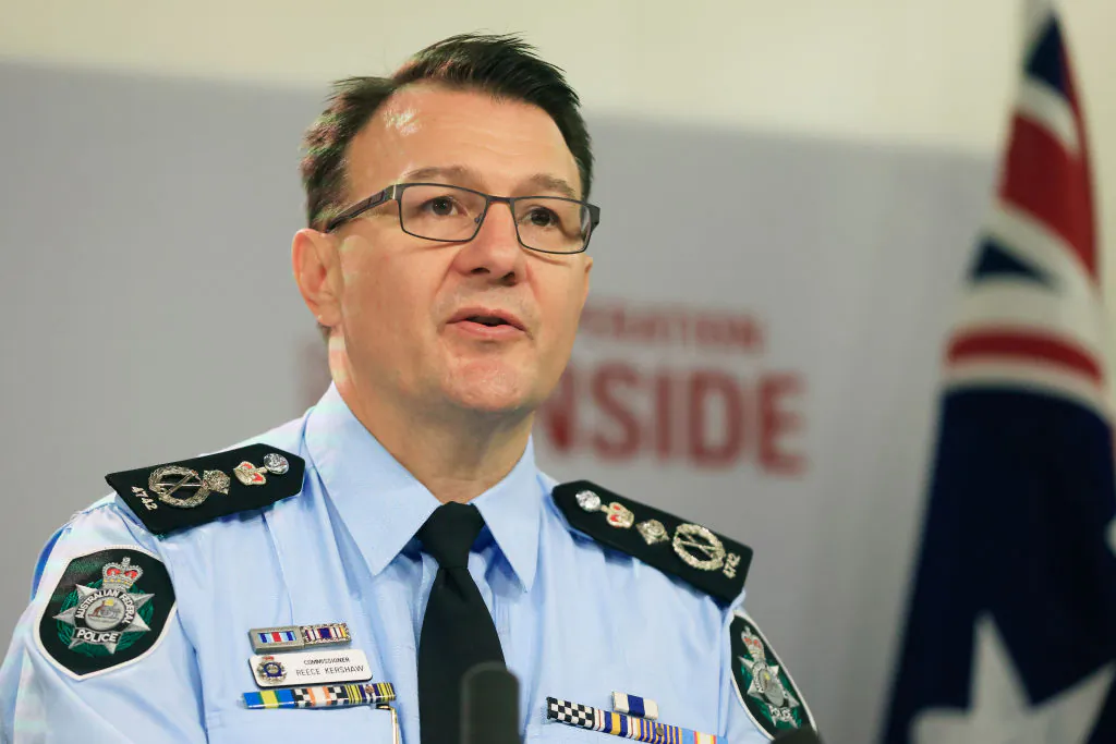 AFP Commissioner Reece Kershaw speaks to the media in Sydney, Australia, on June 08, 2021. (Mark Evans/Getty Images)