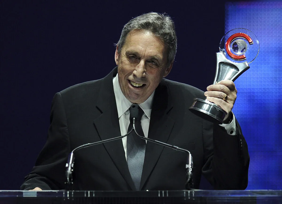 Director Ivan Reitman accepts the Lifetime Achievement Award at the Big Screen Achievement Awards at CinemaCon 2014 in Las Vegas on March 27, 2014. (Chris Pizzello/Invision/AP)