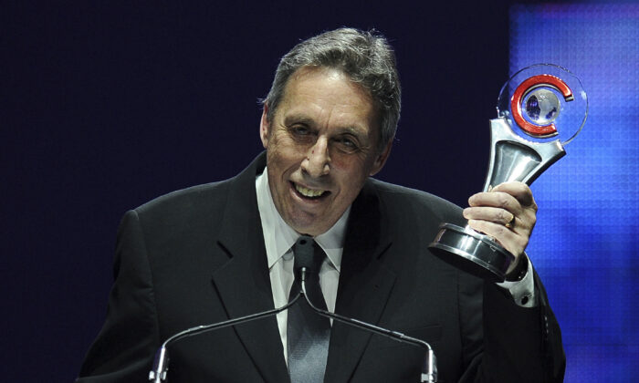 Director Ivan Reitman accepts the Lifetime Achievement Award at the Big Screen Achievement Awards at CinemaCon 2014 in Las Vegas on March 27, 2014. (Chris Pizzello/Invision/AP)