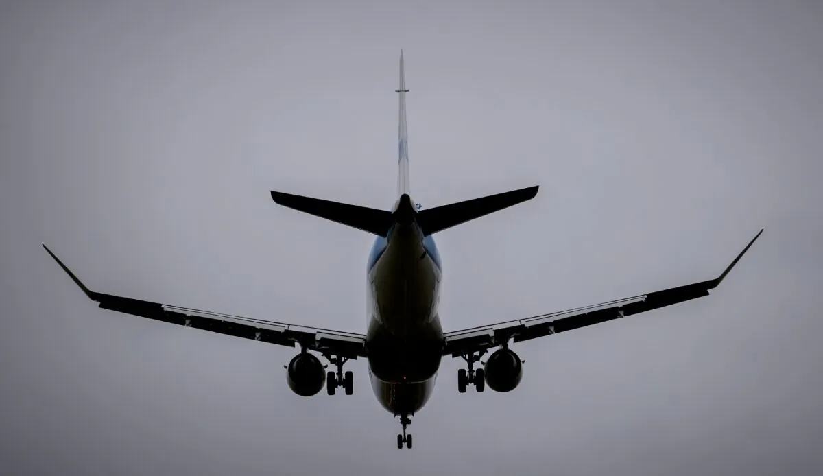 File photo showing an aircraft operated by Dutch company KLM, which has halted operations in Ukraine, landing at Schiphol Airport in Amsterdam, Netherlands, on Oct. 30, 2020. (Koen Van Weel/AFP/Getty Images)