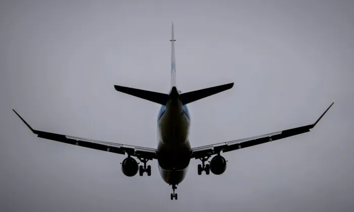 File photo showing an aircraft operated by Dutch company KLM, which has halted operations in Ukraine, landing at Schiphol Airport in Amsterdam, Netherlands, on Oct. 30, 2020. (Koen Van Weel/AFP/Getty Images)
