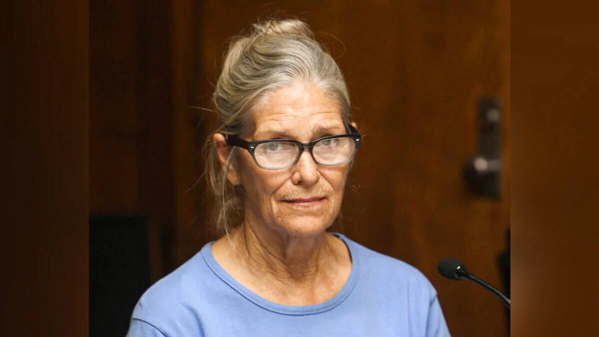 Leslie Van Houten attends her parole hearing at the California Institution for Women in Corona, Calif., on Sept. 6, 2017. (Stan Lim/The Orange County Register via AP)