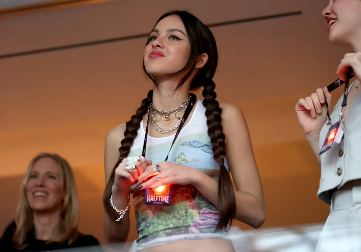 Singer Olivia Rodrigo attends Super Bowl LVI at SoFi Stadium in Inglewood, Calif., on Feb. 13, 2022. (Katelyn Mulcahy/Getty Images)