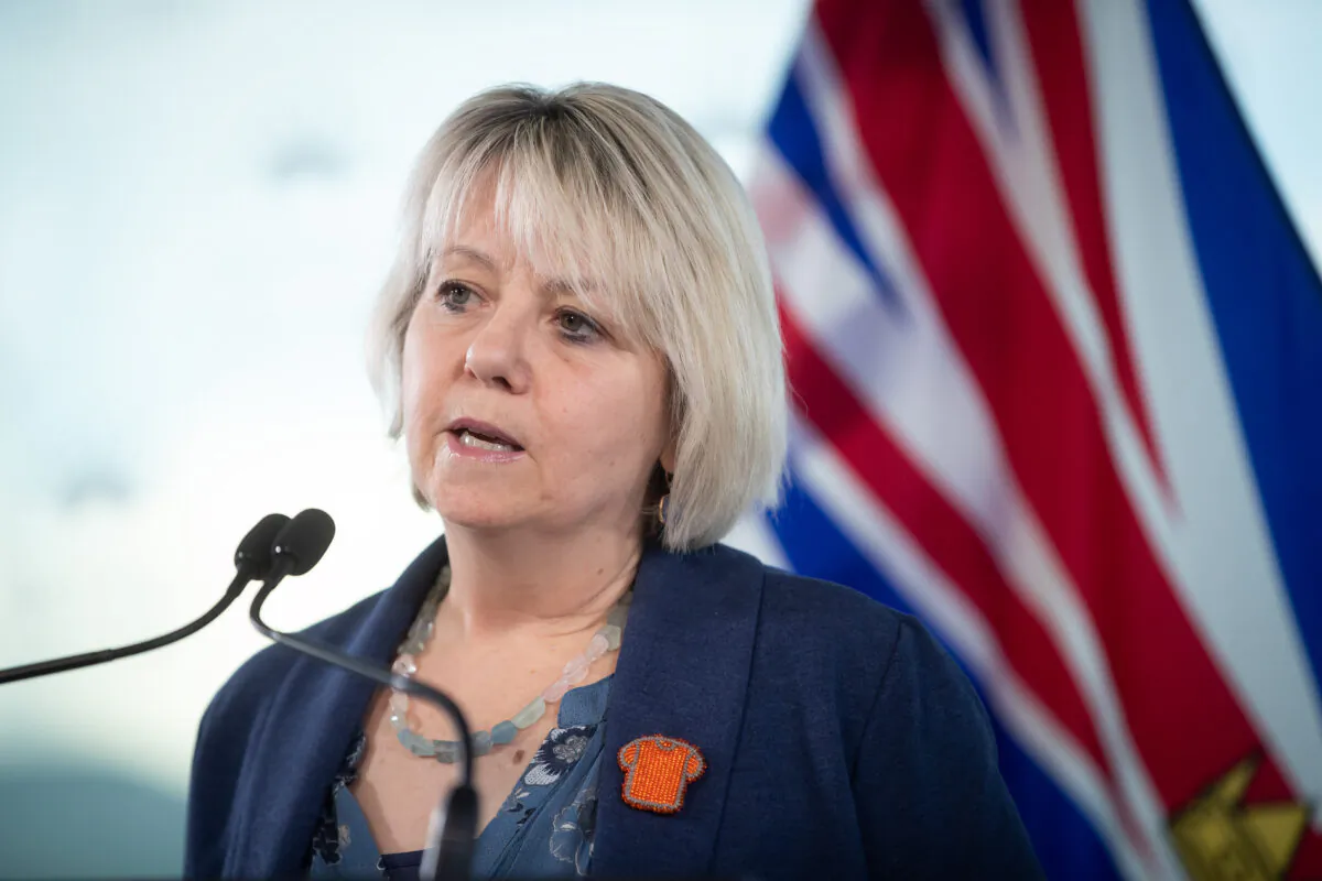 B.C. provincial health officer Bonnie Henry speaks during a COVID-19 update news conference in Vancouver on Feb. 1, 2022. (Darryl Dyck/The Canadian Press)