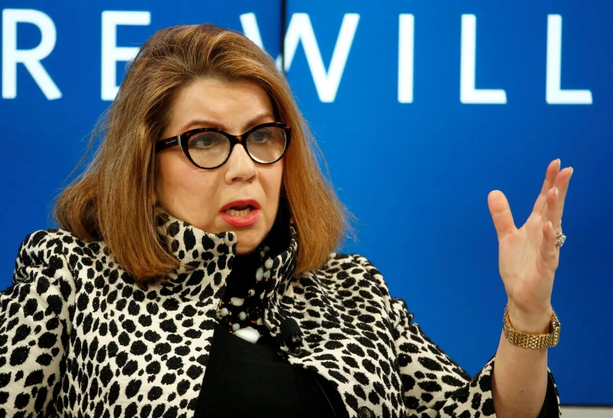 Carmen Reinhart, Minos A. Zombanakis Professor of the International Financial System at Harvard Kennedy School attends the World Economic Forum (WEF) annual meeting in Davos, Switzerland, on Jan. 17, 2017. (Ruben Sprich/Reuters)