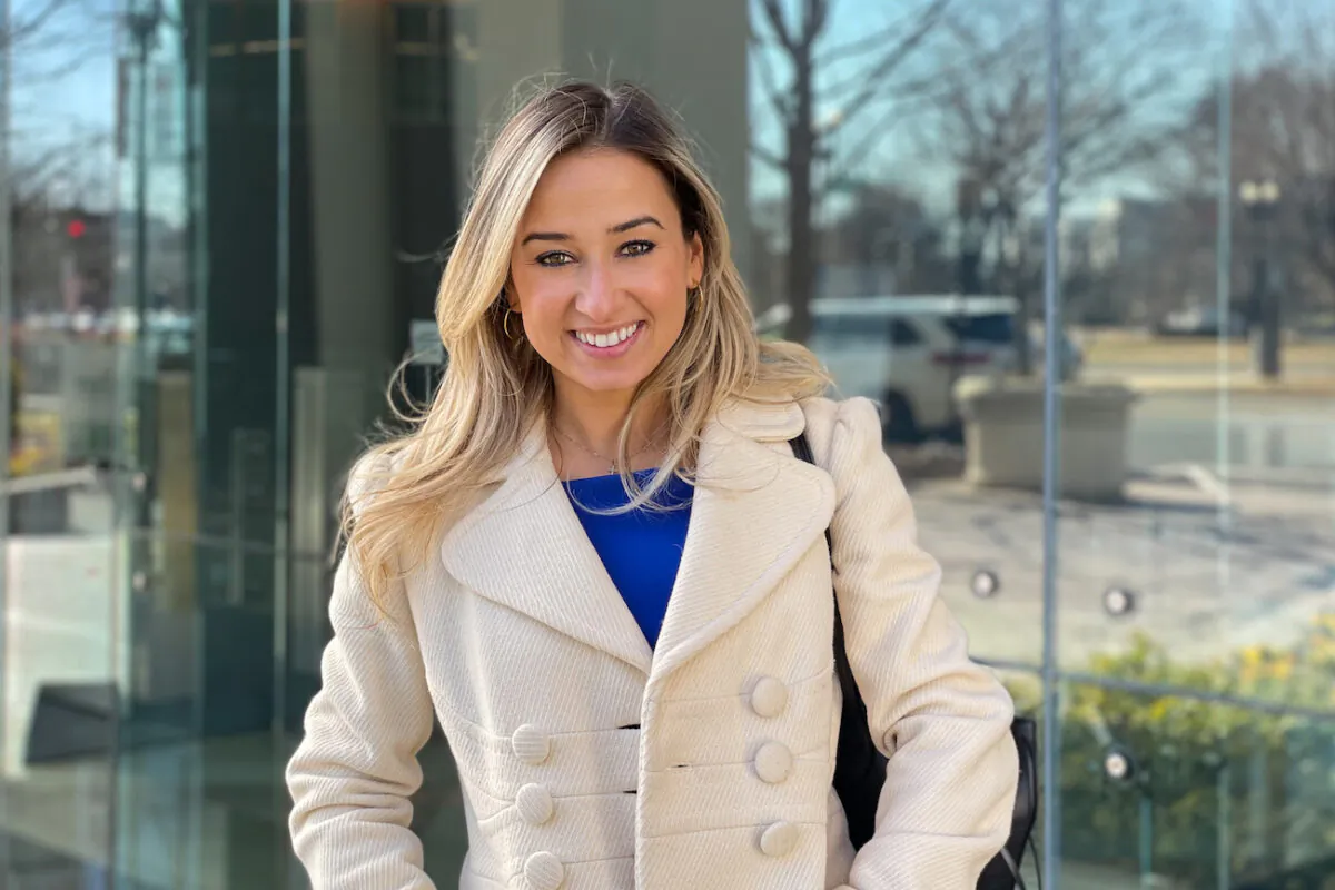 Kara Frederick, a Research Fellow at The Heritage Foundation's Center for Technology Policy, in Washington on Feb. 11, 2022. (Irene Luo/The Epoch Times)