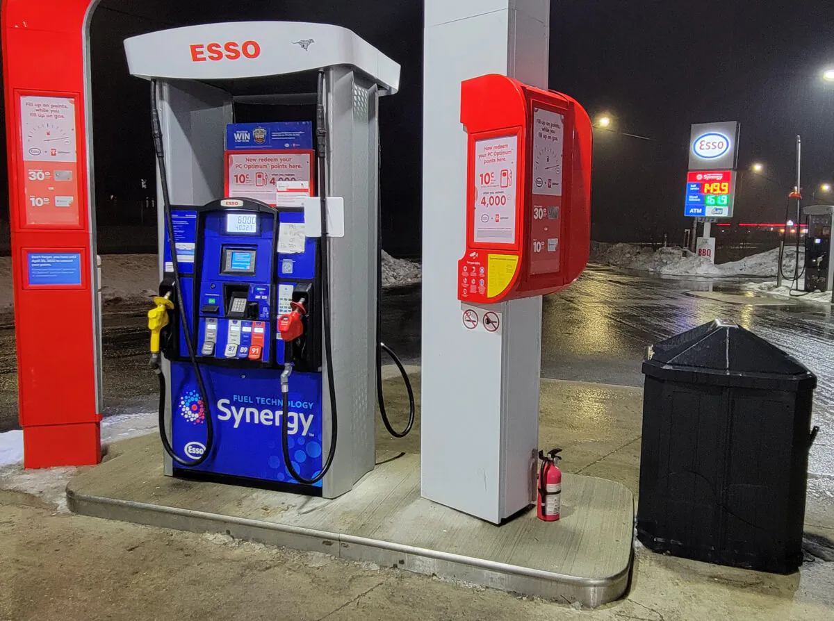 A gas station near Newcastle, Ont., on Feb. 2, 2022. (The Canadian Press/Doug Ives)