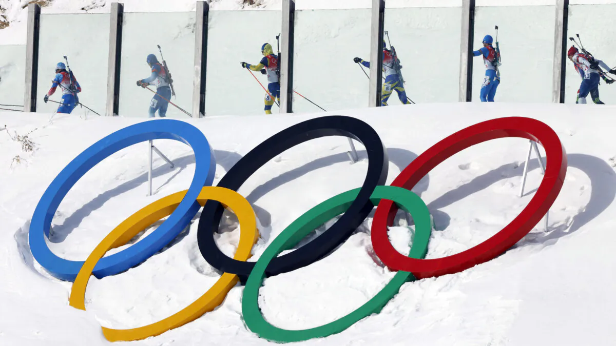 A general view during the Olympic Games 2022, Men's Biathlon Relay in Zhangjiakou, China, on Feb. 15, 2022. (Christophe Pallot/Agence Zoom/Getty Images)
