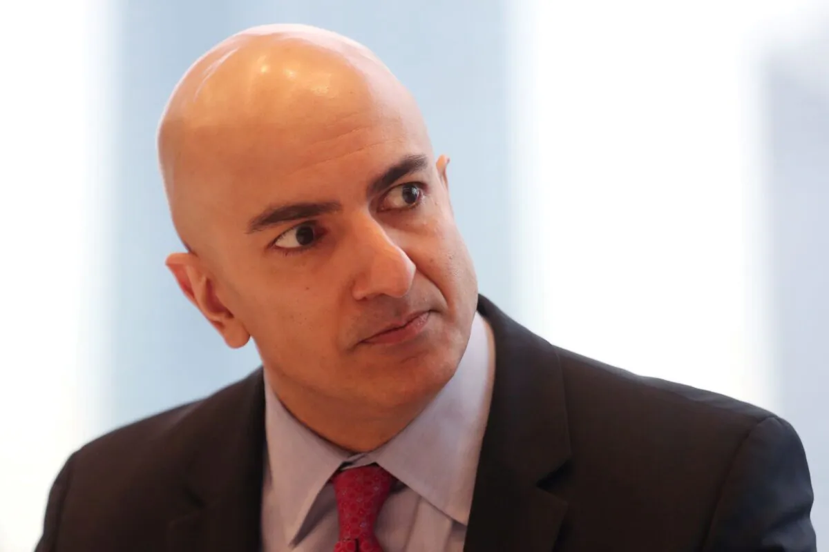President of the Federal Reserve Bank on Minneapolis Neel Kashkari listens to a question during an interview in New York on March 29, 2019. (Shannon Stapleton/Reuters)
