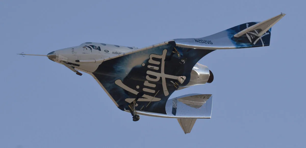 Virgin Galactic's VSS Unity comes in for a landing after its suborbital test flight in Mojave, Calif., on Dec. 13, 2018. (Gene Blevins/AFP via Getty Images)