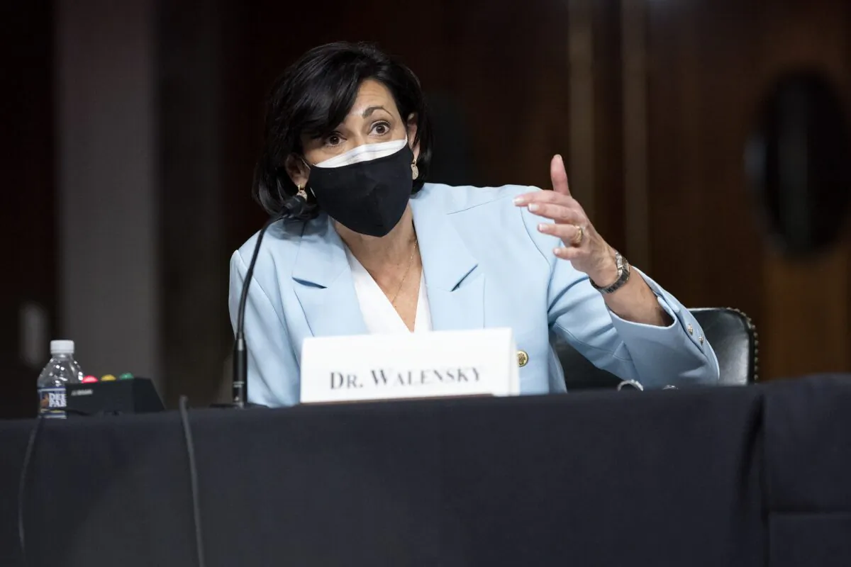 Dr. Rochelle Walensky, head of the Centers for Disease Control and Prevention, speaks during a congressional hearing in Washington in a file photo. (Greg Nash/Pool/Getty Images)