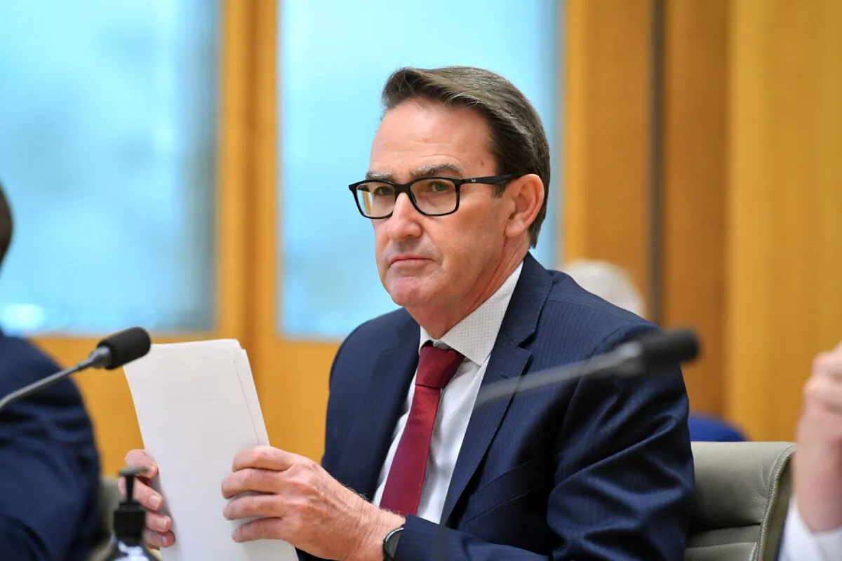 Secretary to the Treasury Dr Steven Kennedy during Senate Estimates at Parliament House in Canberra, Australia, on Nov. 10, 2020. (AAP Image/Mick Tsikas)