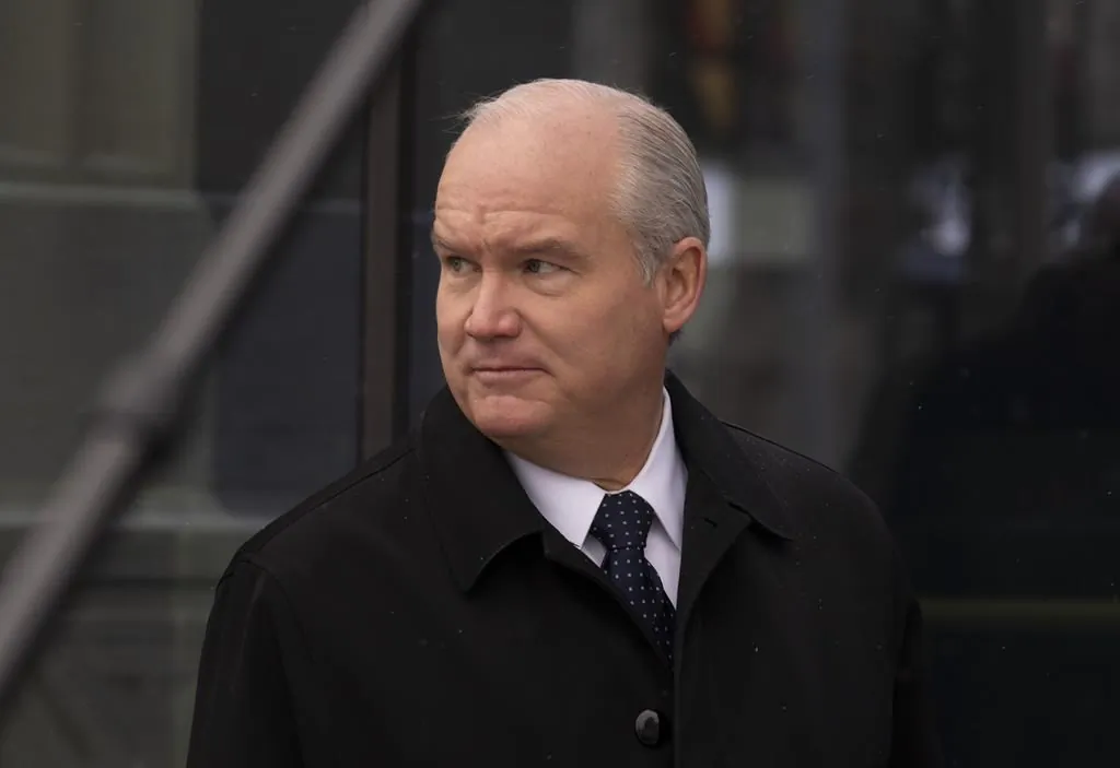 Conservative leader Erin O'Toole makes his way to caucus, Dec. 8, 2021 in Ottawa. (The Canadian Press/Adrian Wyld)