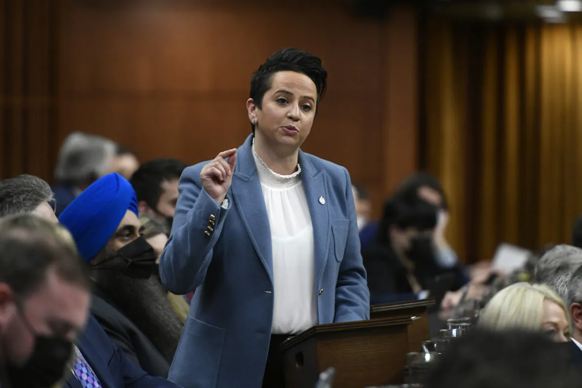 Conservative MP Melissa Lantsman rises during Question Period in the House of Commons on Parliament Hill in Ottawa on Feb. 10, 2022. (The Canadian Press/Justin Tang)