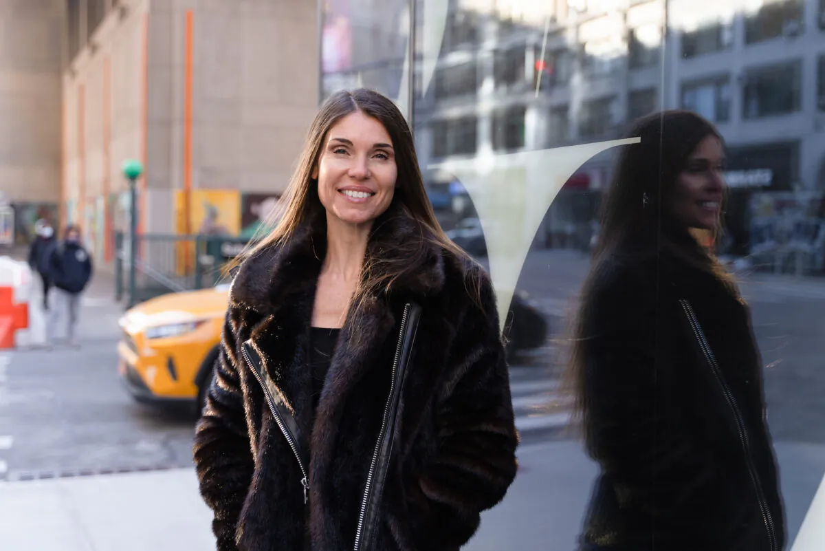 Sexual assault survivor Teresa Helm in New York on Feb. 14, 2022. (York Du/The Epoch Times)