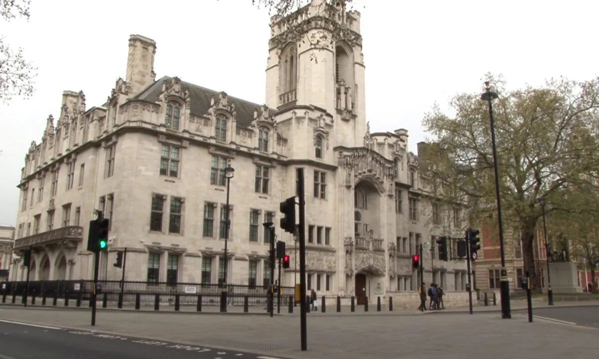 Screenshot from undated footage of the UK's Supreme Court in central London. (Earl Rhodes/NTD)
