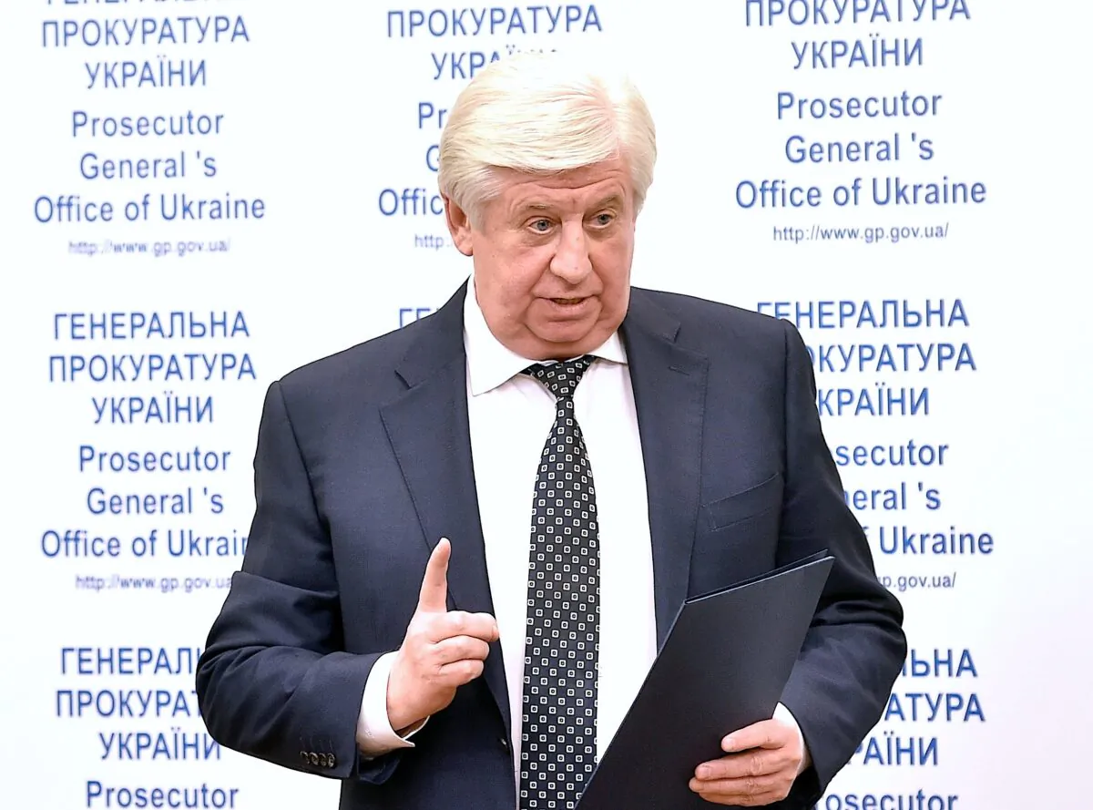 Ukrainian prosecutor general Viktor Shokin holds a press conference in Kyiv, Ukraine, on Nov. 2, 2015. (Genya Savilov/AFP via Getty Images)