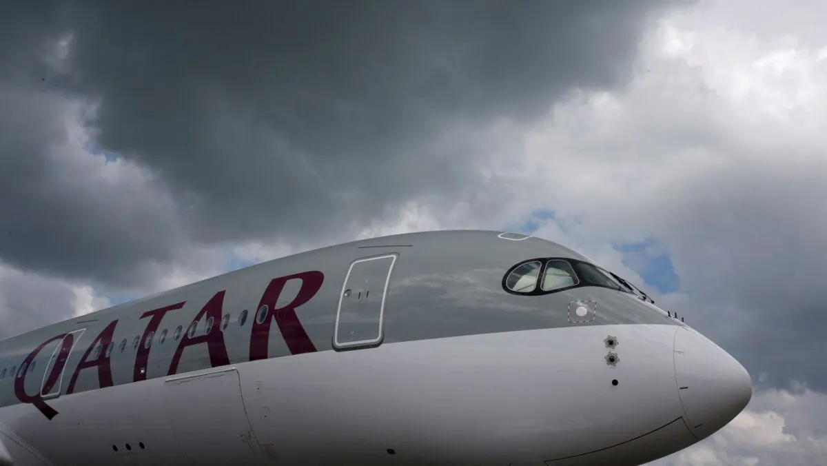 A Qatar Airways Airbus A350 XWB aircraft is displayed at the Singapore Airshow at Changi Exhibition Center, on Feb. 18, 2016. (Edgar Su/Reuters)