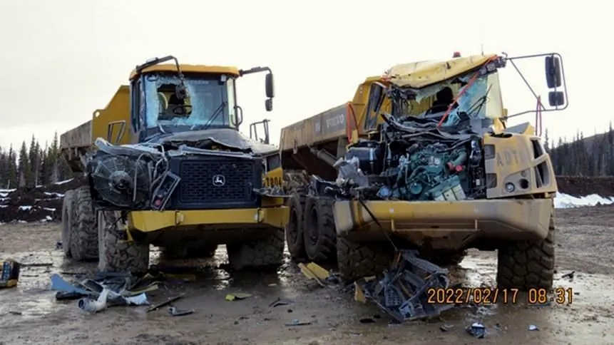 Damaged heavy machinery is shown near Houston, B.C., after a violent attack against equipment and workers building the Coastal GasLink pipeline, in this Feb. 17, 2022, RCMP handout photo. Another extreme attack related to the pipeline occurred in Smithers, B.C., on Oct. 26. (The Canadian Press/HO, RCMP)