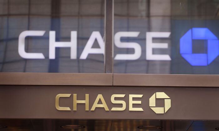 The JPMorgan Chase & Co. logo is displayed outside the company's Chase Tower office building in Chicago, on July 15, 2010. (Scott Olson/Getty Images)