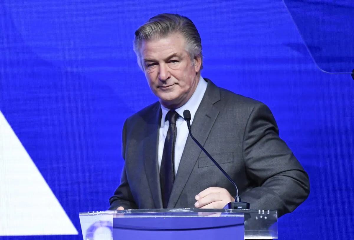 Alec Baldwin performs emcee duties at the Robert F. Kennedy Human Rights Ripple of Hope Award Gala at New York Hilton Midtown, in New York, on Dec. 9, 2021. (Evan Agostini/Invision/AP, File)