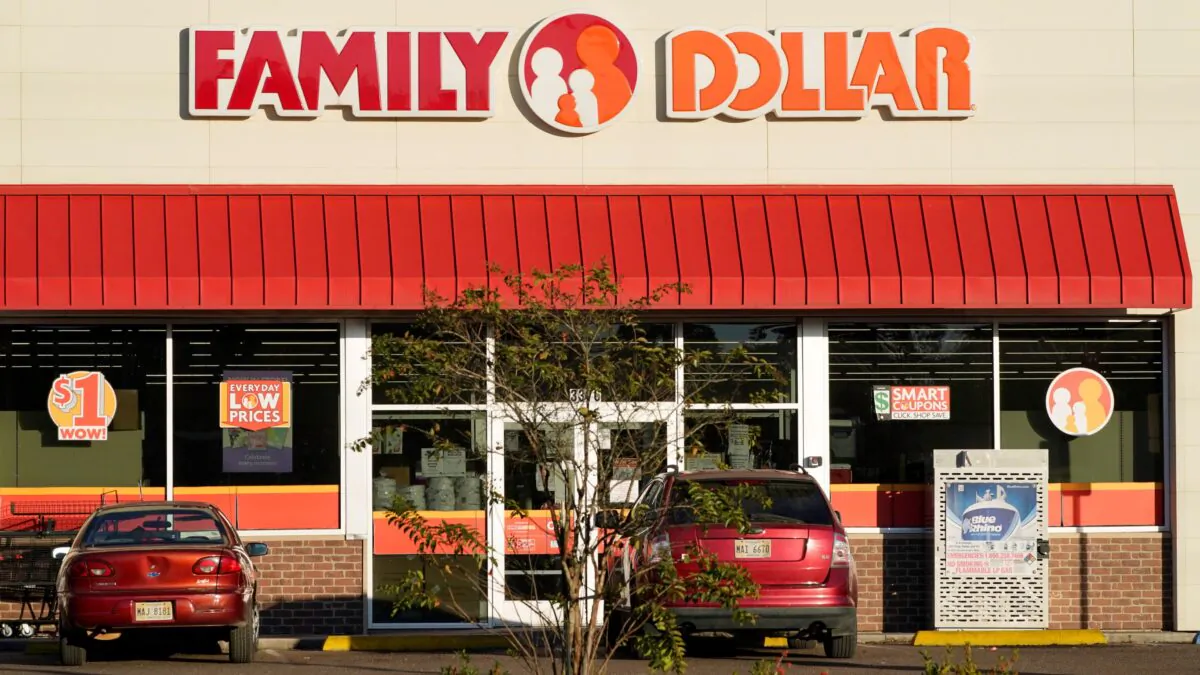 The Family Dollar logo is centered above one of its variety stores in Canton, Miss., on Nov. 12, 2020. (Rogelio V. Solis/AP Photo)