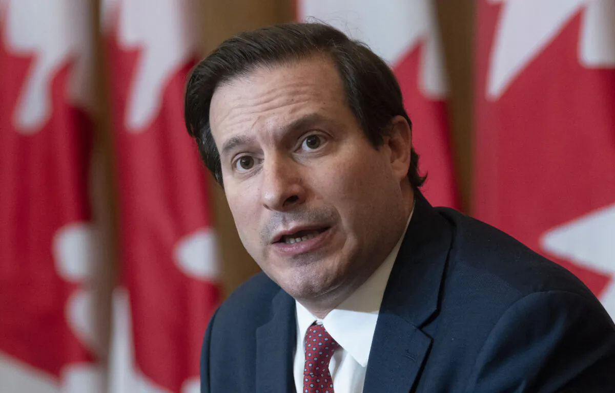 Public Safety Minister Marco Mendicino speaks during a news conference in Ottawa on on Feb. 15, 2022. (Adrian Wyld/The Canadian Press)