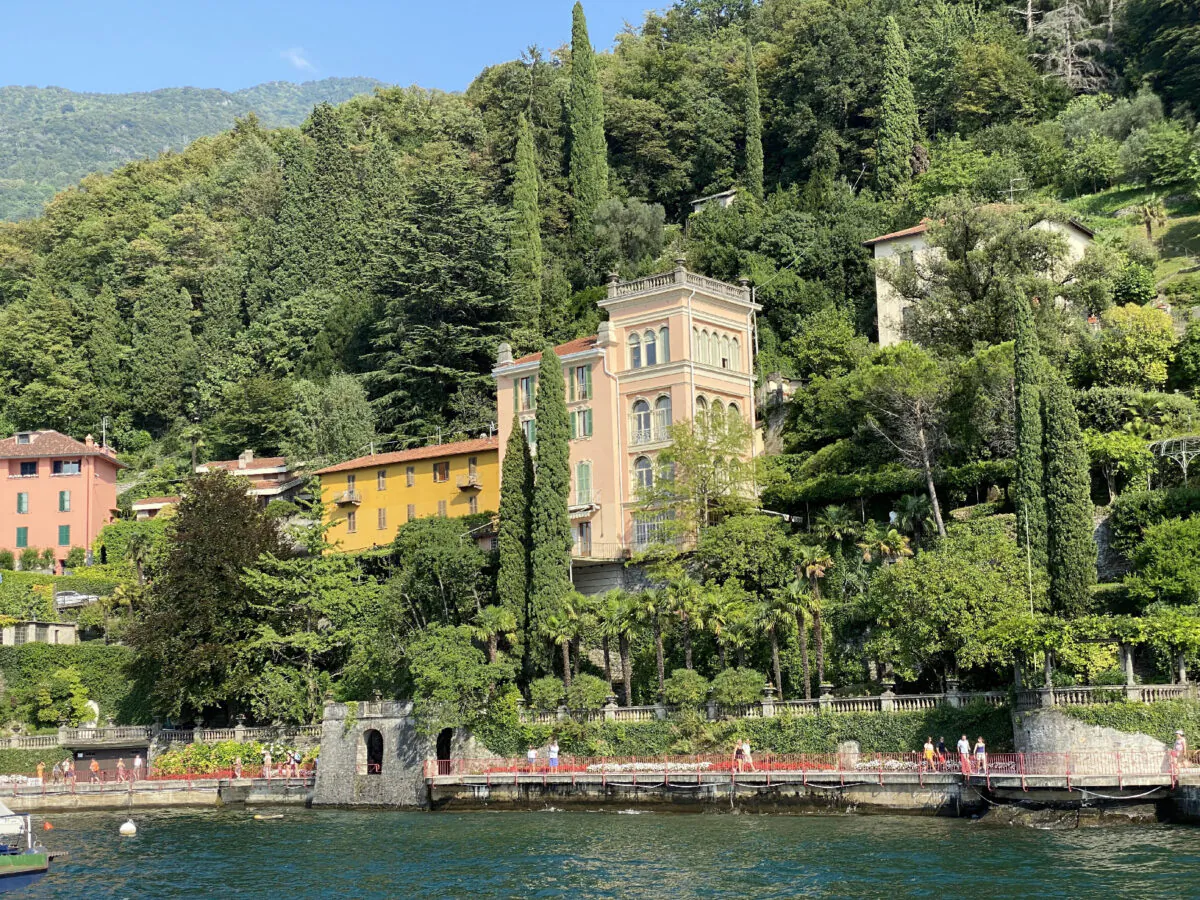 Ca Livia is a pink palace that reigns above the harbor above Varenna harbor in Italy. (Philip Courter)
