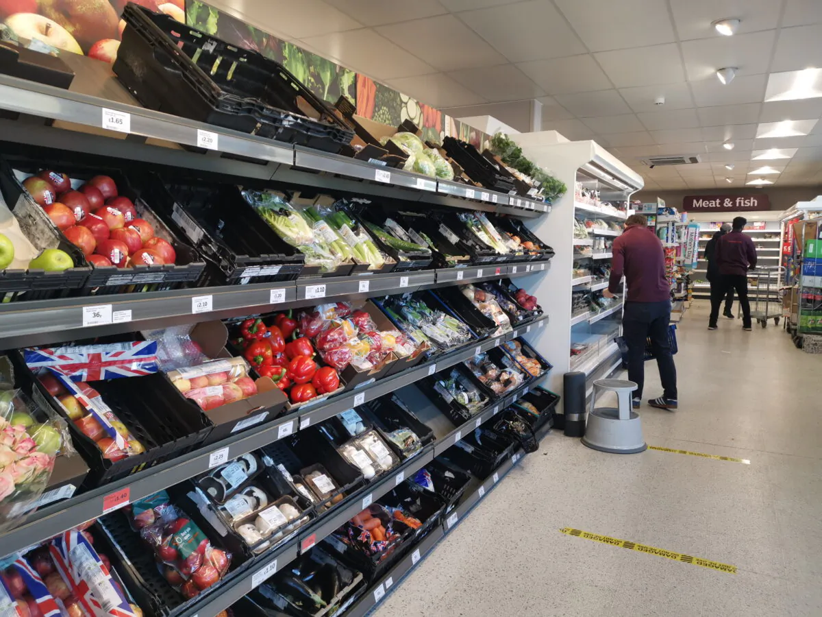 Undated file photo showing supermarket shelves. (Caitlin Doherty/PA)