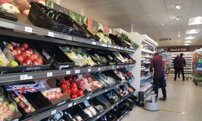Undated file photo showing supermarket shelves. (Caitlin Doherty/PA)