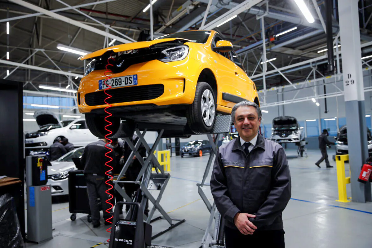 Renault Chief Executive Officer Luca de Meo poses after a news conference as part of a visit to present the Re-Factory, a second-hand vehicles' factory, in Flins, France, on Nov. 30, 2021. (Benoit Tessier/Reuters)