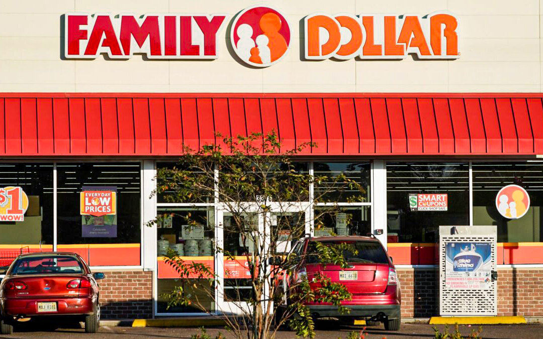 The Family Dollar logo is centered above one of its variety stores in Canton, Miss., on Nov. 12, 2020. (Rogelio V. Solis/AP Photo)