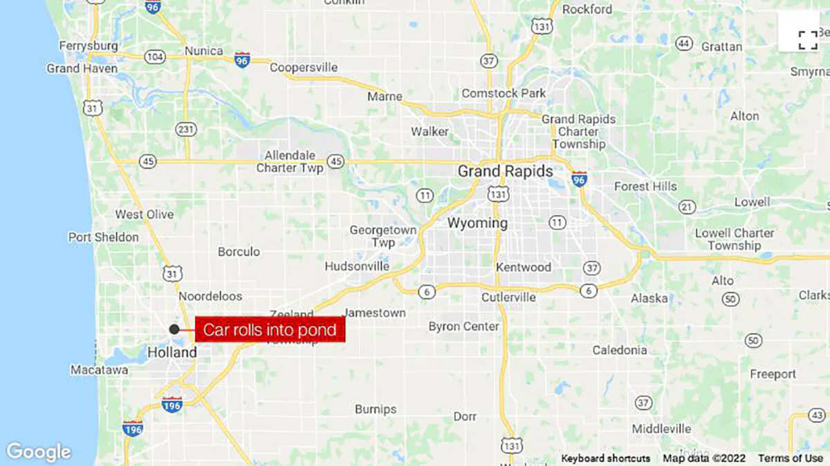 A map showing the location of Holland, Mich. (Google Maps)