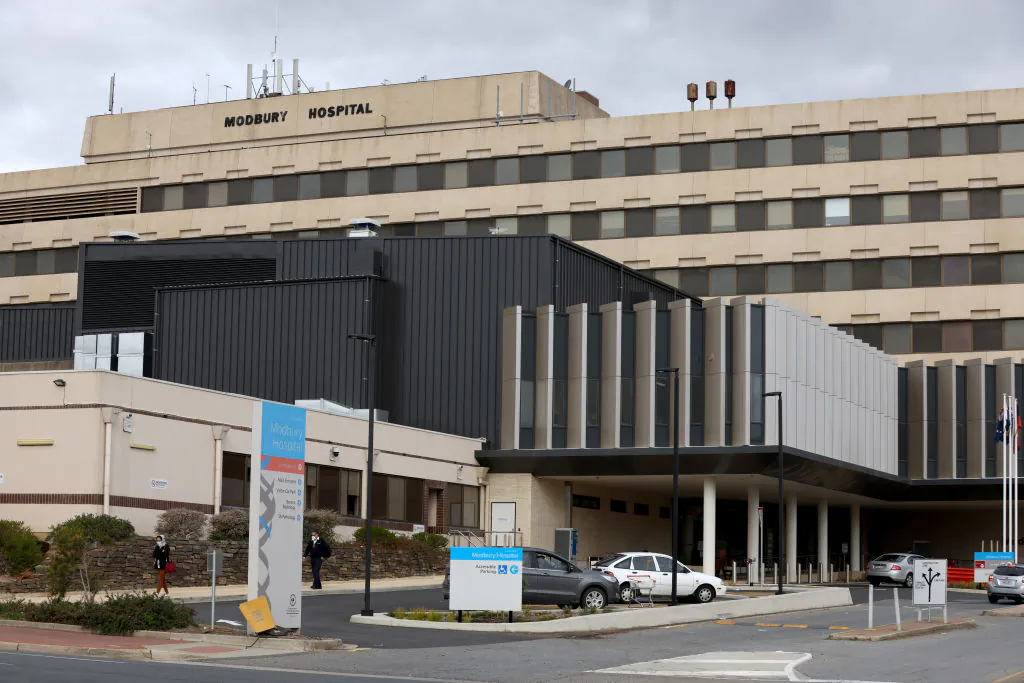 General view of the Modbury Hospital  in Adelaide, South Australia on July 21, 2021. (Photo by Kelly Barnes/Getty Images)