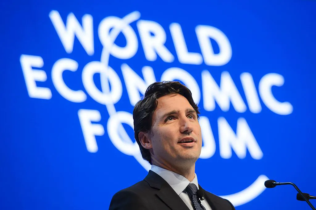 Canadian Prime Minister Justin Trudeau delivers a speech during a session of the World Economic Forum (WEF) annual meeting in Davos on Jan. 20, 2016. (Fabrice Coffrini/AFP via Getty Images)